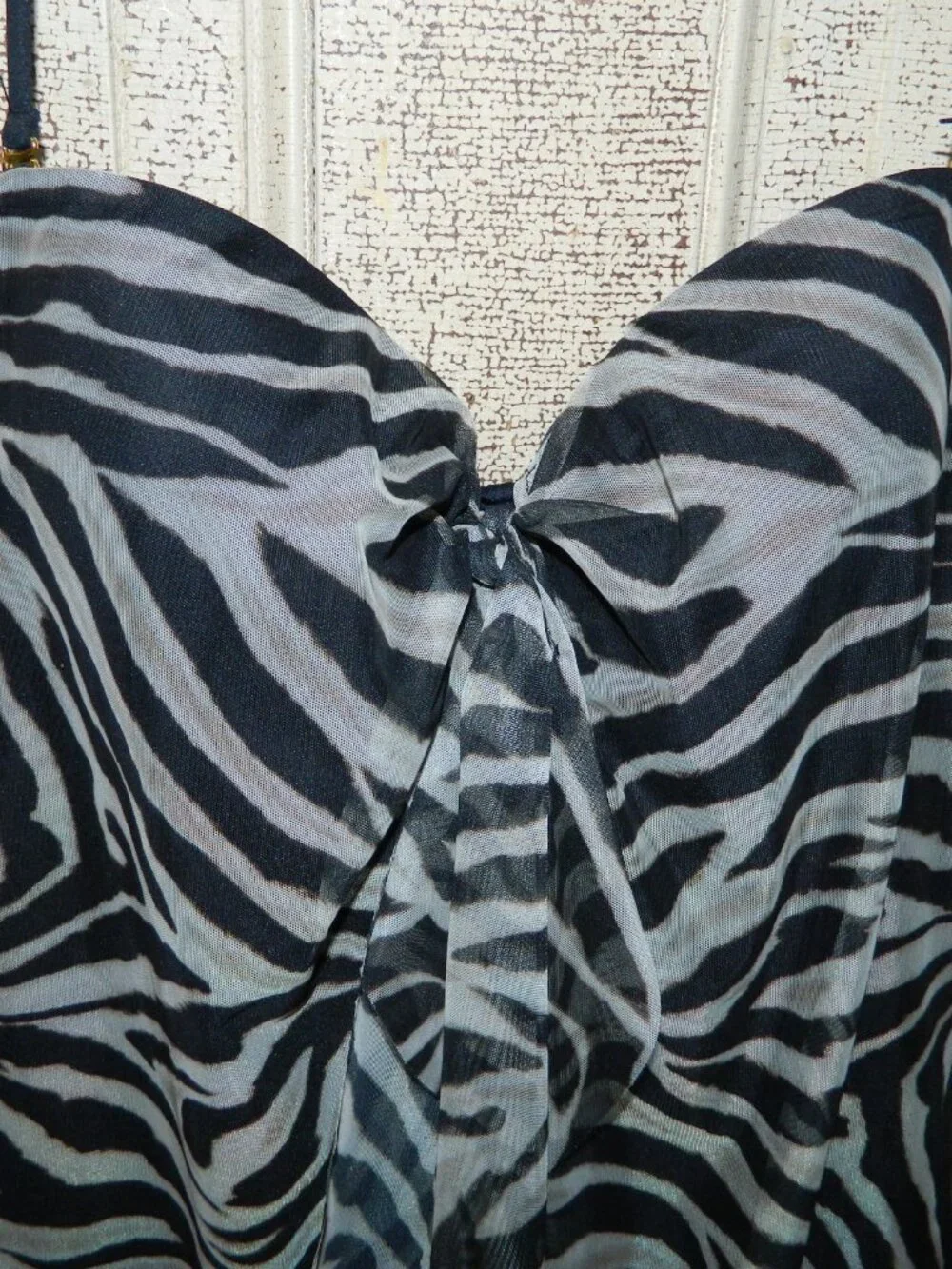 Lauren Ralph Lauren LRL Zebra Sarong Overlay One Pc Swimsuit Sz 14 (V-13)